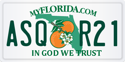 FL license plate ASQR21