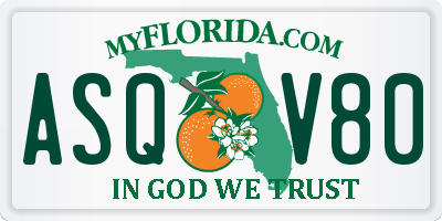 FL license plate ASQV80
