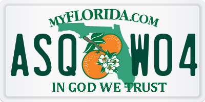 FL license plate ASQW04