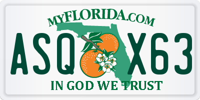 FL license plate ASQX63