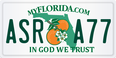 FL license plate ASRA77