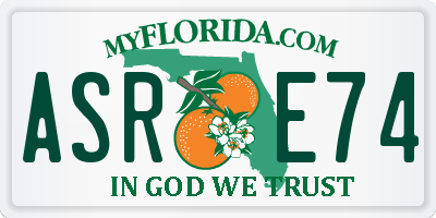 FL license plate ASRE74