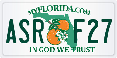 FL license plate ASRF27