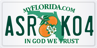 FL license plate ASRK04