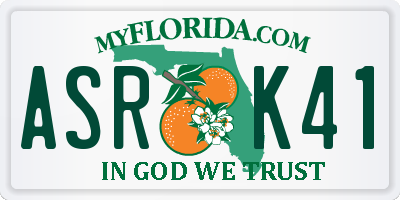 FL license plate ASRK41
