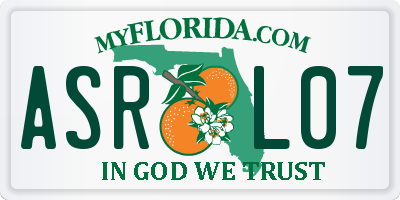 FL license plate ASRL07