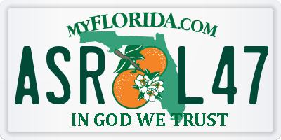 FL license plate ASRL47
