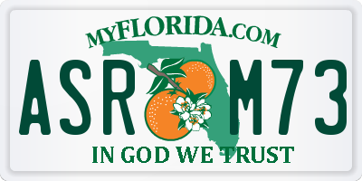 FL license plate ASRM73