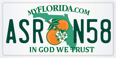 FL license plate ASRN58