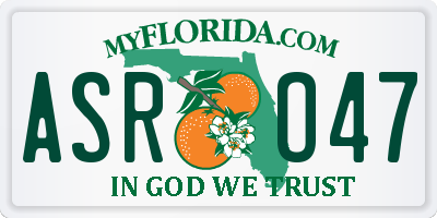 FL license plate ASRO47
