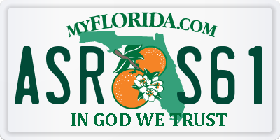 FL license plate ASRS61