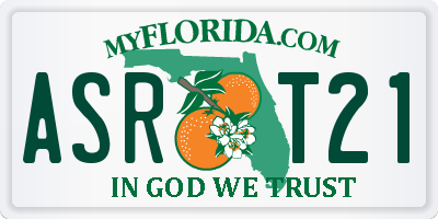 FL license plate ASRT21