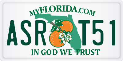 FL license plate ASRT51