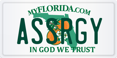 FL license plate ASSRGY