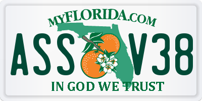 FL license plate ASSV38