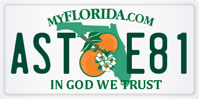 FL license plate ASTE81