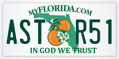 FL license plate ASTR51