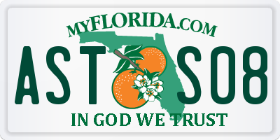 FL license plate ASTS08