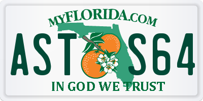 FL license plate ASTS64