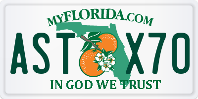 FL license plate ASTX70