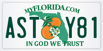 FL license plate ASTY81