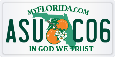 FL license plate ASUC06