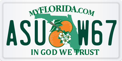 FL license plate ASUW67