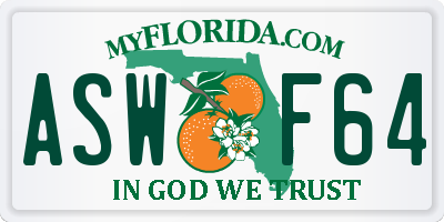 FL license plate ASWF64