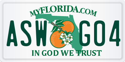 FL license plate ASWG04