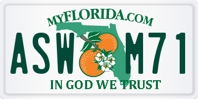 FL license plate ASWM71