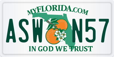 FL license plate ASWN57