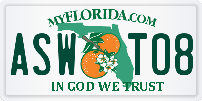 FL license plate ASWT08