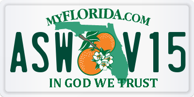 FL license plate ASWV15