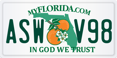 FL license plate ASWV98