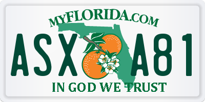 FL license plate ASXA81