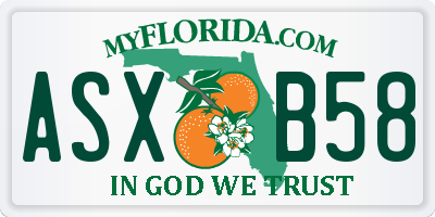 FL license plate ASXB58