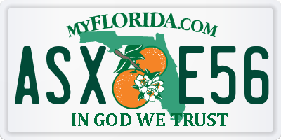 FL license plate ASXE56