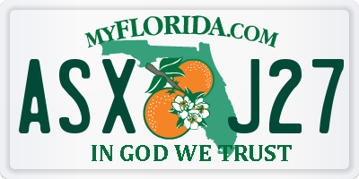 FL license plate ASXJ27