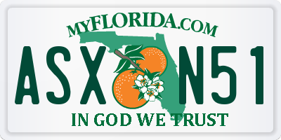 FL license plate ASXN51