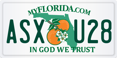FL license plate ASXU28
