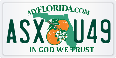 FL license plate ASXU49