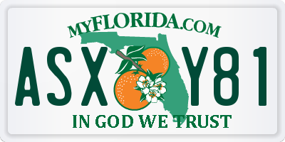 FL license plate ASXY81