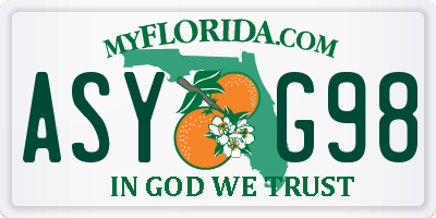 FL license plate ASYG98