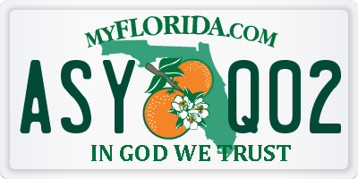 FL license plate ASYQ02