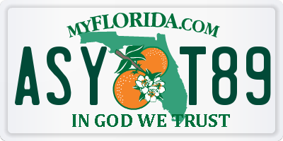 FL license plate ASYT89