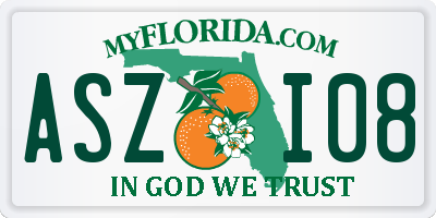 FL license plate ASZI08