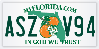 FL license plate ASZV94