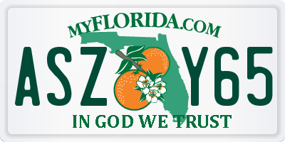 FL license plate ASZY65