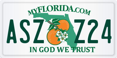 FL license plate ASZZ24