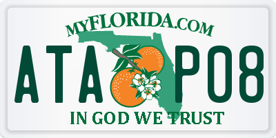 FL license plate ATAP08